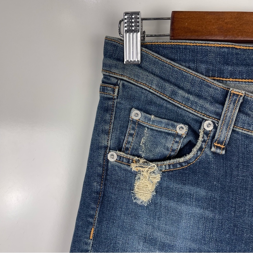 Rag & Bone La Paz Skinny Jeans Distressed Women's Size 26 Dark Wash Blue Casual - Picture 4 of 9